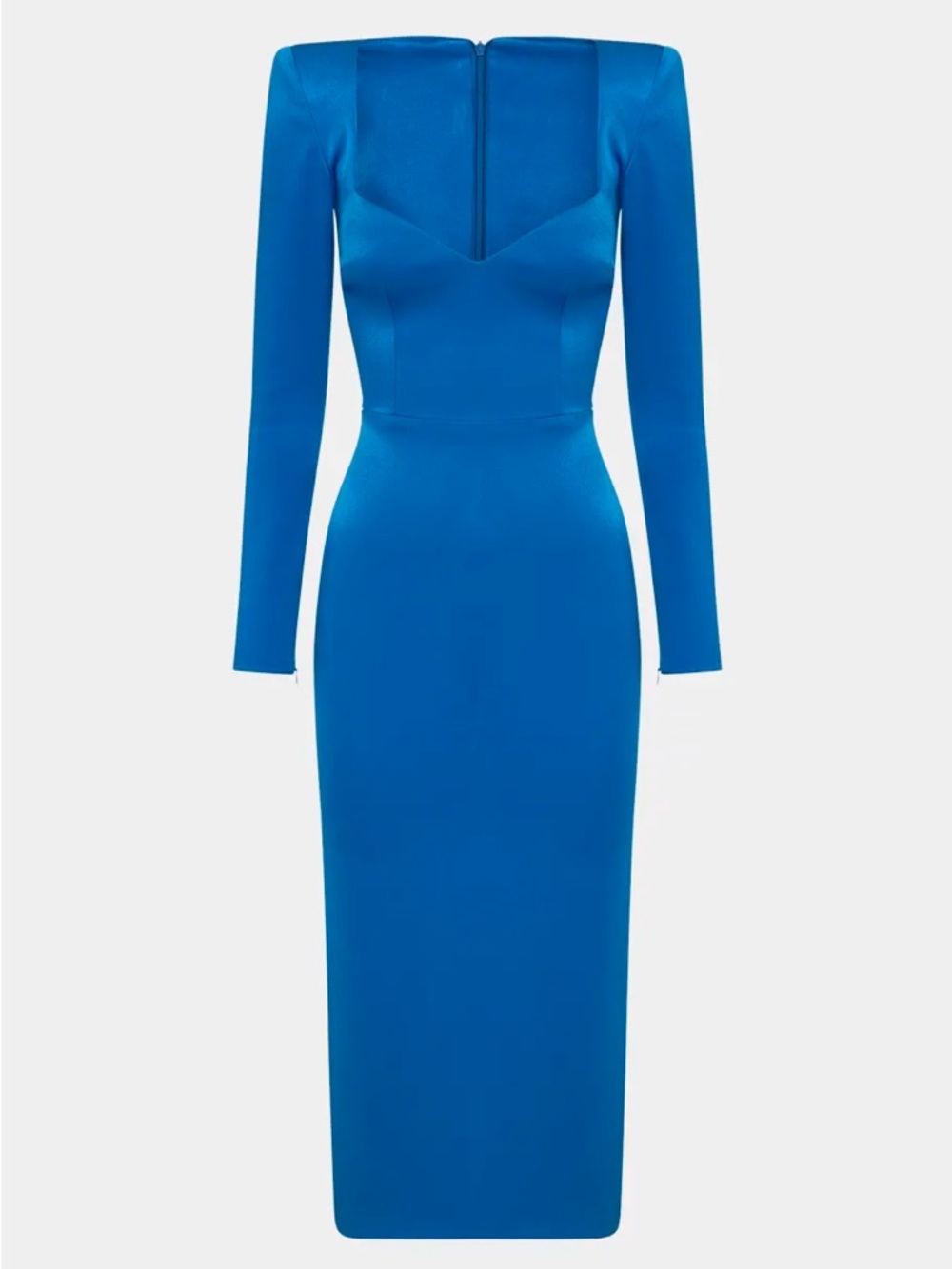 Alex Perry Sapphire Blue Long-Sleeve Midi Dress